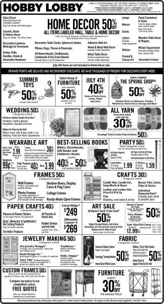 Home Decor 50% OFF, Hobby Lobby