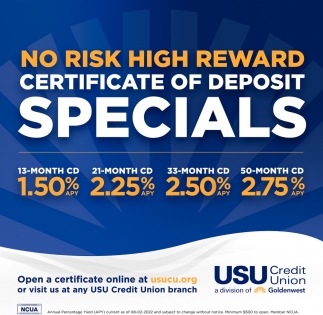 No Risk High Reward, USU Credit Union, Ogden, UT